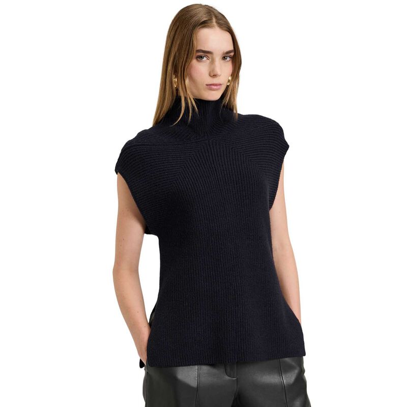 Veronika Maine Ink Chunky Ribbed Knit Vest image number 0